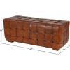 imageDeco 79 Leather Home Bench Tufted Upholstered Entryway Bench Bedroom Bench 48quot x 18quot x 20quot BrownBrown