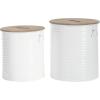 imageDeco 79 Metal Cylinder Storage Stool Set of 2 18quot 15quotH White