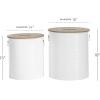 imageDeco 79 Metal Cylinder Storage Stool Set of 2 18quot 15quotH White