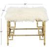imageDeco 79 Metal Stool with Faux Fur 23quot x 18quot x 19quot Gold