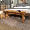 imageDeco 79 Reclaimed Wood Handmade Home Bench Distressed Entryway Bench with High Trestle Legs Bedroom Bench 47quot x 12quot x 21quot Brown465 x 12 21