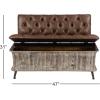 imageDeco 79 Wood Room Storage Bench Entryway Bench with Tufted Faux Leather Seat and Back Bench 47quot x 20quot x 32quot BrownBrown