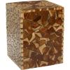 imageDeco 79 Wood Side End Accent Table Square Cube End Table with Wood Grain Patterns Side Table 16quot x 16quot x 23quot BrownBrown