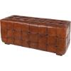 imageDeco 79 Leather Home Bench Tufted Upholstered Entryway Bench Bedroom Bench 48quot x 18quot x 20quot BrownBrown