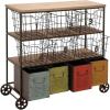 imageDeco 79 Metal Storage Unit 26quot x 13quot x 29quot Multi Colored6 Baskets  4 Drawers  With Wheels