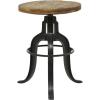 imageDeco 79 Metal Vintage Industrial Inspired Stool with Adjustable Wood Seat 17quot x 17quot x 29quot BrownBrown  Black