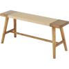 imageDeco 79 Wood Handmade Home Bench Traditional Entryway Bench with Rope Wrapped Seat Bedroom Bench 48quot x 16quot x 16quot BrownBrown
