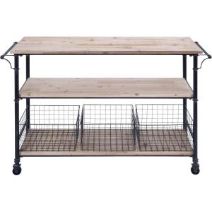 imageDeco 79 Industrial Chinese Fir Wood Storage Unit Organizer for Livingroom Office Dorm Entryway 32 x 48 Inches BlackBrown