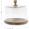 imageDeco 79 Farmhouse Glass Round Cake Stand 8quot x 8quot x 6quot BrownBrown