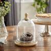 imageDeco 79 Farmhouse Glass Round Cake Stand 8quot x 8quot x 6quot BrownClear