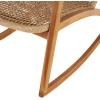 imageDeco 79 Plastic Rattan Handmade Living Room Accent Chair Woven Rectangular Side Chair with Teak Frame Corner Chair 24quot x 24quot x 34quot Light Brown