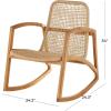 imageDeco 79 Plastic Rattan Handmade Living Room Accent Chair Woven Rectangular Side Chair with Teak Frame Corner Chair 24quot x 24quot x 34quot Light Brown
