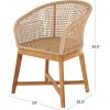 imageDeco 79 Plastic Rattan Handmade Living Room Accent Chair Woven Rounded Side Chair with Teak Frame Corner Chair 23quot x 25quot x 33quot Light Brown