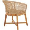 imageDeco 79 Plastic Rattan Handmade Living Room Accent Chair Woven Rounded Side Chair with Teak Frame Corner Chair 23quot x 25quot x 33quot Light Brown