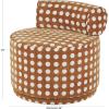 imageDeco 79 Polyester Living Room Accent Chair Round Swivel Boucle Side Chair with White Spots Corner Chair 26quot x 27quot x 25quot Brown