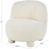 imageDeco 79 Polyester Living Room Accent Chair Rounded Barrel Side Chair Corner Chair 30quot x 30quot x 28quot Cream