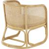 imageDeco 79 Rattan Living Room Accent Chair Woven Rounded Side Chair with White Fabric Cushion Corner Chair 25quot x 29quot x 28quot Light Brown