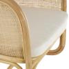 imageDeco 79 Rattan Living Room Accent Chair Woven Rounded Side Chair with White Fabric Cushion Corner Chair 25quot x 29quot x 28quot Light Brown
