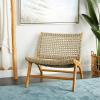 imageDeco 79 Teak Wood Handmade Accent Chair with Woven Seagrass Seat 26quot x 31quot x 27quot Light Brown
