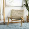 imageDeco 79 Teak Wood Handmade Accent Chair with Woven Seagrass Seat 26quot x 31quot x 27quot Light Brown