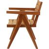imageDeco 79 Teak Wood Handmade Living Room Accent Chair MidCentury Side Chair with Wrapped Banana Leaf Seat Corner Chair 22quot x 23quot x 32quot Brown