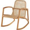 imageDeco 79 Plastic Rattan Handmade Living Room Accent Chair Woven Rectangular Side Chair with Teak Frame Corner Chair 24quot x 24quot x 34quot Light Brown