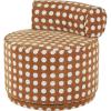 imageDeco 79 Polyester Living Room Accent Chair Round Swivel Boucle Side Chair with White Spots Corner Chair 26quot x 27quot x 25quot Brown