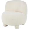 imageDeco 79 Polyester Living Room Accent Chair Rounded Barrel Side Chair Corner Chair 30quot x 30quot x 28quot Cream