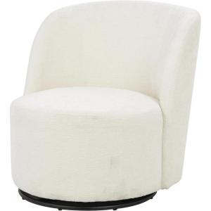 imageDeco 79 Polyester Living Room Accent Chair Boucle Side Chair with Brown Wooden Legs Corner Chair 25quot x 28quot x 31quot White27 x 31 x 29
