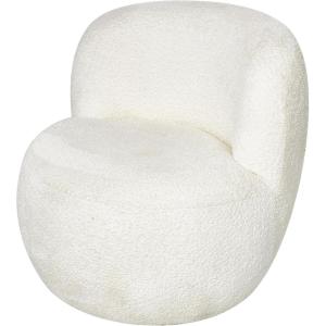 imageDeco 79 Polyester Living Room Accent Chair Boucle Side Chair with Brown Wooden Legs Corner Chair 25quot x 28quot x 31quot White30 x 29 x 28