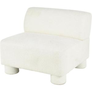 imageDeco 79 Polyester Living Room Accent Chair Square Boucle Side Chair Corner Chair 33quot x 31quot x 27quot White