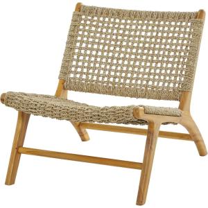 imageDeco 79 Teak Wood Handmade Accent Chair with Woven Seagrass Seat 26quot x 31quot x 27quot Light Brown