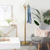 imageDeco 79 Aluminum Metal 4 Hook Coat Rack 15quot x 15quot x 69quot GoldGold