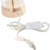 imageCosmoLiving by Cosmopolitan Tempered Glass Room Table Lamp Transparent Base Accent Lamp with Drum Shade Lamp 14quot x 14quot x 25quot Gold