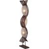 imageDeco 79 Bamboo Wood Room Floor Lamp Wavy Standing Tall Lamp with Cream Lamp Shades Tall Lamp 17quot x 7quot x 67quot Brown