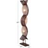 imageDeco 79 Bamboo Wood Room Floor Lamp Wavy Standing Tall Lamp with Cream Lamp Shades Tall Lamp 17quot x 7quot x 67quot Brown