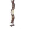 imageDeco 79 Bamboo Wood Room Floor Lamp Wavy Standing Tall Lamp with Cream Lamp Shades Tall Lamp 17quot x 7quot x 67quot Brown