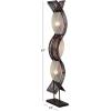 imageDeco 79 Bamboo Wood Room Floor Lamp Wavy Standing Tall Lamp with Cream Lamp Shades Tall Lamp 17quot x 7quot x 67quot Brown