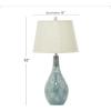 imageDeco 79 Ceramic Room Table Lamp Abstract Textured Accent Lamp with Drum Shade set of 2 Lamp 8quot x 8quot x 32quot Teal