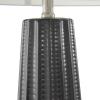 imageDeco 79 Ceramic Room Table Lamp Ribbed Accent Lamp with White Drum Shade Lamp 15quot x 15quot x 27quot BlackBlack