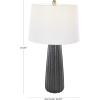 imageDeco 79 Ceramic Room Table Lamp Ribbed Accent Lamp with White Drum Shade Lamp 15quot x 15quot x 27quot BlackBlack