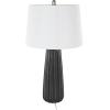 imageDeco 79 Ceramic Room Table Lamp Ribbed Accent Lamp with White Drum Shade Lamp 15quot x 15quot x 27quot BlackBlack