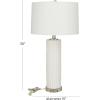 imageDeco 79 Ceramic Shell Room Table Lamp Embedded Accent Lamp with Drum Linen Shade Lamp 15quot x 15quot x 27quot WhiteWhite