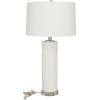 imageDeco 79 Ceramic Shell Room Table Lamp Embedded Accent Lamp with Drum Linen Shade Lamp 15quot x 15quot x 27quot WhiteWhite