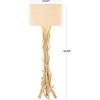 imageDeco 79 Driftwood Handmade Room Floor Lamp Standing Tall Lamp with Linen Shade Tall Lamp 22quot x 22quot x 62quot Light Brown215 x 215 x 615