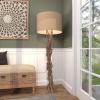 imageDeco 79 Driftwood Handmade Room Floor Lamp Standing Tall Lamp with Linen Shade Tall Lamp 22quot x 22quot x 62quot Light Brown215 x 215 x 615