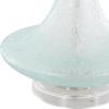imageDeco 79 Glass Room Table Lamp Textured Frosted Round Accent Lamp with White Drum Shade and Silver Base Lamp 14quot x 14quot x 25quot Teal