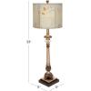 imageDeco 79 Metal Floral Room Buffet Lamp Antique Style Table Lamp with Light Blue Shade set of 2 Lamp 11quot x 11quot x 33quot Gold