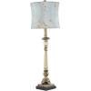 imageDeco 79 Metal Floral Room Buffet Lamp Antique Style Table Lamp with Light Blue Shade set of 2 Lamp 11quot x 11quot x 33quot Gold