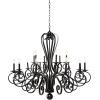 imageDeco 79 Metal Room Chandelier Antique Style 18 Light Ceiling Light with Scrolls Hanging Light 48quot x 18quot x 44quot Black
